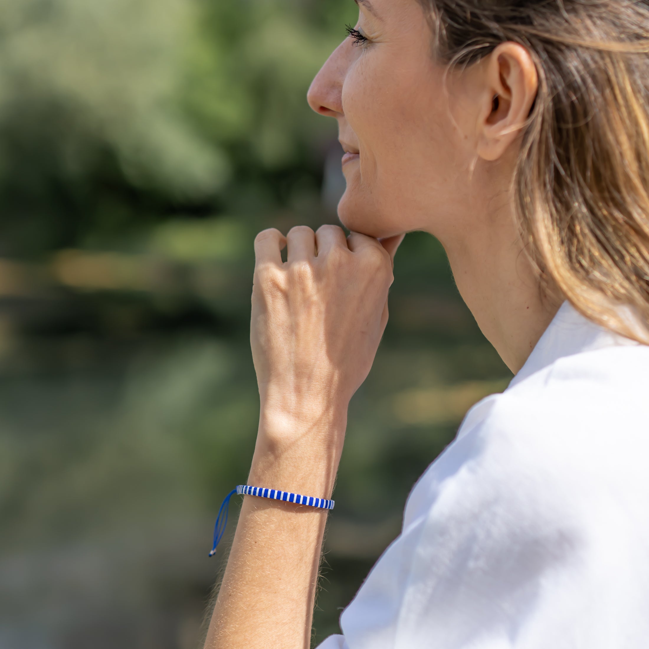 gestreiftes perlenarmband