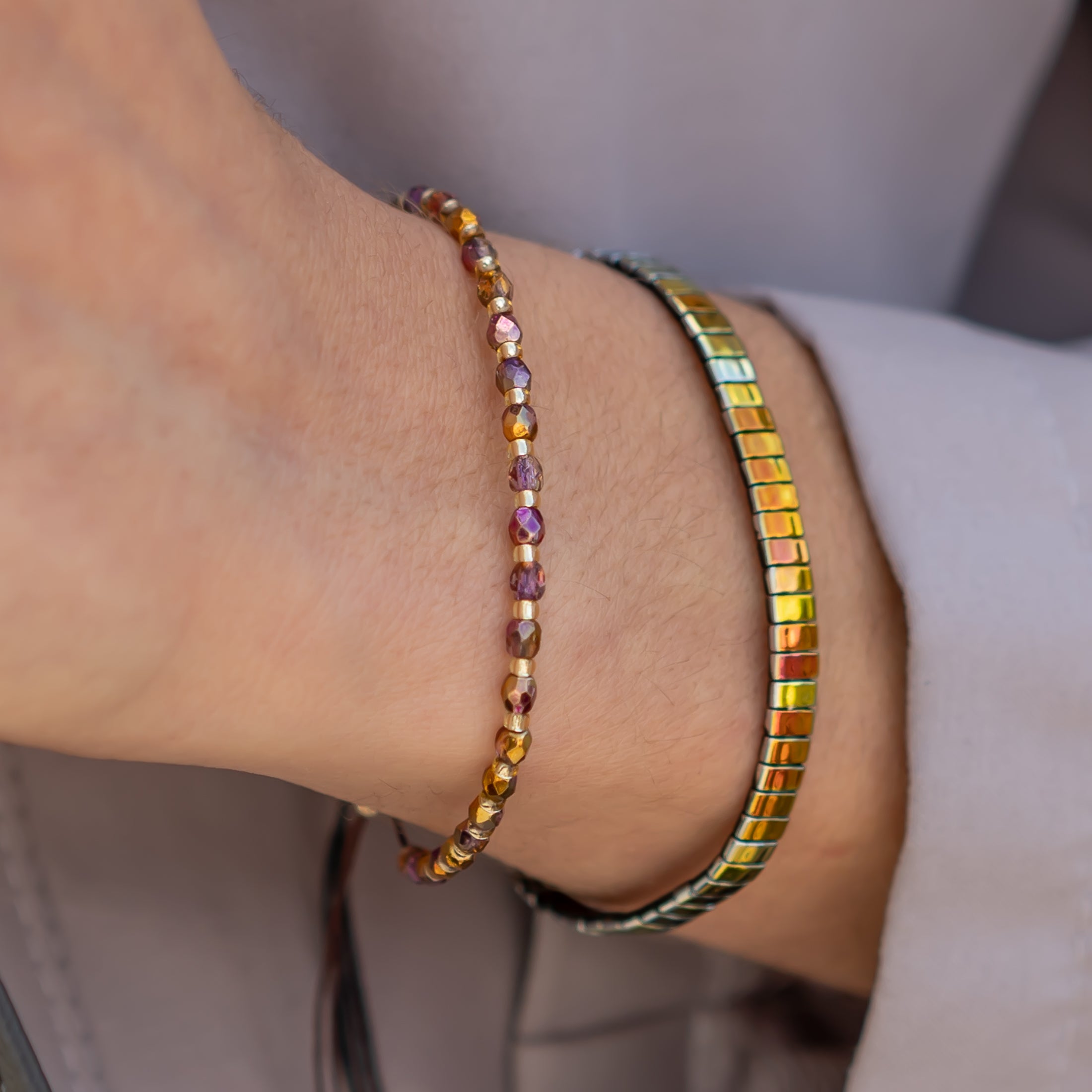schimmerndes perlenarmband