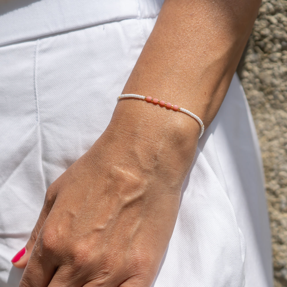 perlenarmband rose perlen