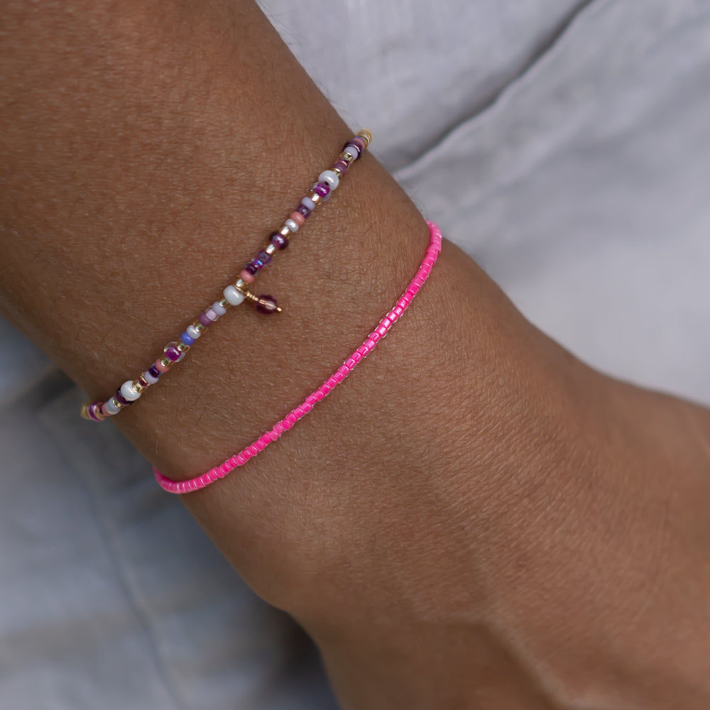 perlenarmband pink